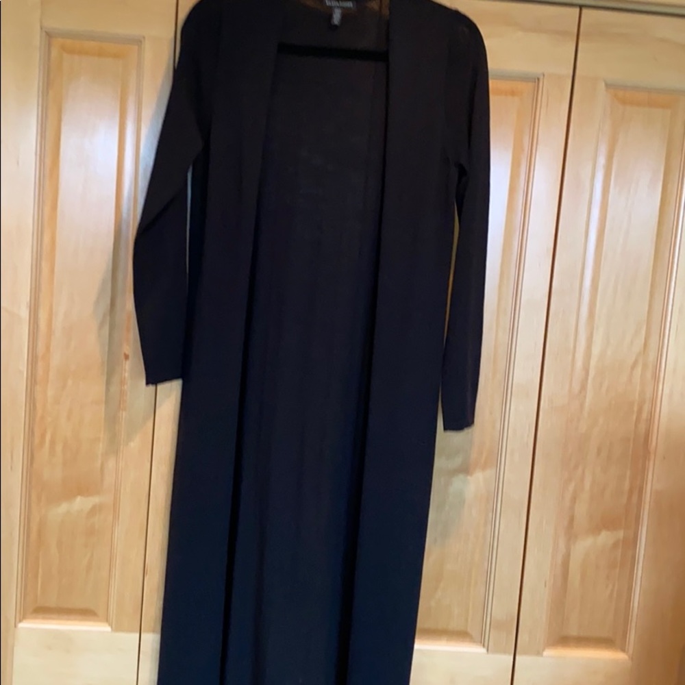 Eileen Fisher long black cardigan